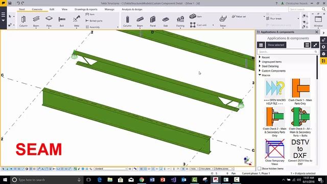 1. ARE11 4 Types Of Components In Tekla