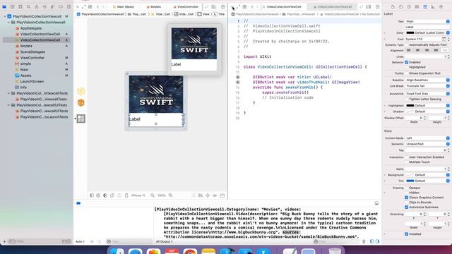 How To Playing Video Inside CollectionViewCell In Swift IOS смотреть онлайн