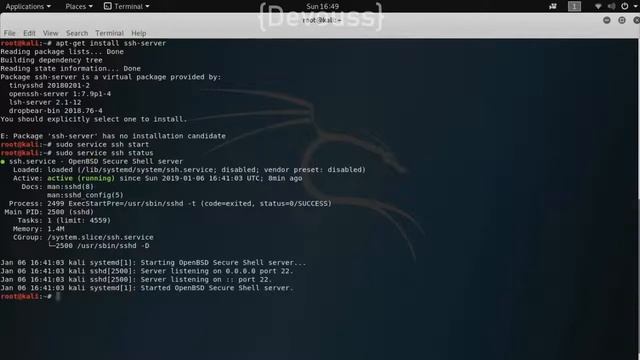 SETUP SSH SERVER Linux /kali Linux смотреть онлайн