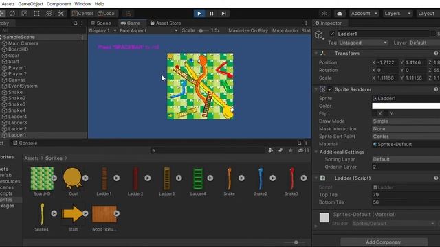 Snakes and Ladders GDW Tutorial SampleScene PC, Mac & Linux Standalone Unity 2020 3 18f1 DX1 смотреть онлайн