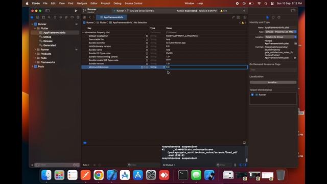 Uploading iOS flutter app to AppStore gives App.framework does not support the minimum OS Version смотреть онлайн