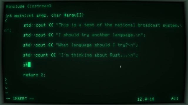 [ASMR] In the Terminal - Retro CRT style rambling with Vim and C++ [No Talking] [Typing Sounds] смотреть онлайн