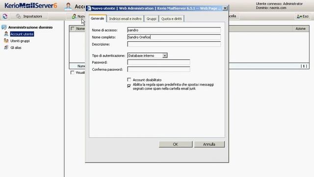 Kerio Mail Server - creare un utente da WebAdmin смотреть онлайн