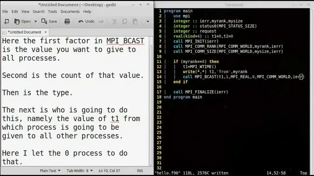 OpenMPI tutorial coding in Fortran 90 - 06 BCAST смотреть онлайн