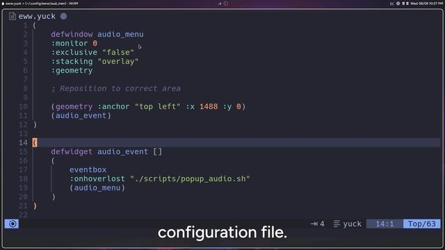 EWW Bar Popup Window/Widget | Hyprland | Arch Linux