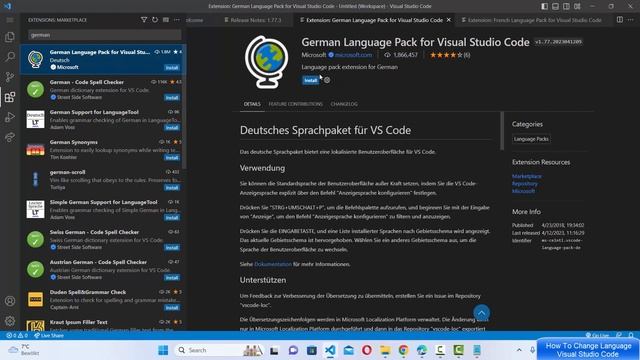 How To Change Language in Visual Studio Code | Change Language in VSCode смотреть онлайн