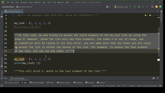 index error- List Index out of Range смотреть онлайн