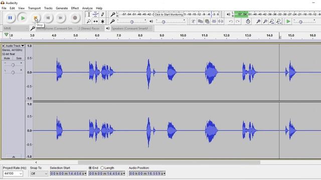 Audacity 2.1.3 Record Play Head Pin Unpin Timeline Quick Play смотреть онлайн