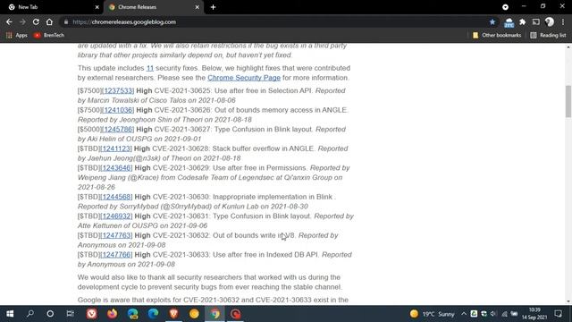 Google Chrome 93 updated with 11 security fixes 2 already exploited in the wild смотреть онлайн