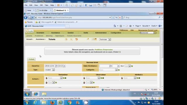 GLPI : Création d'un ticket d'incident par le technicien смотреть онлайн
