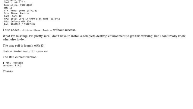 Unix & Linux: Rofi icons not showing on void-linux + i3 + Papirus icon theme смотреть онлайн