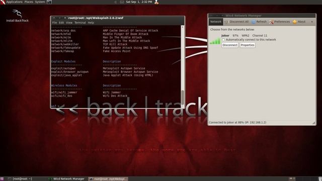 Websploit Framework - Wifi Dos Attack смотреть онлайн
