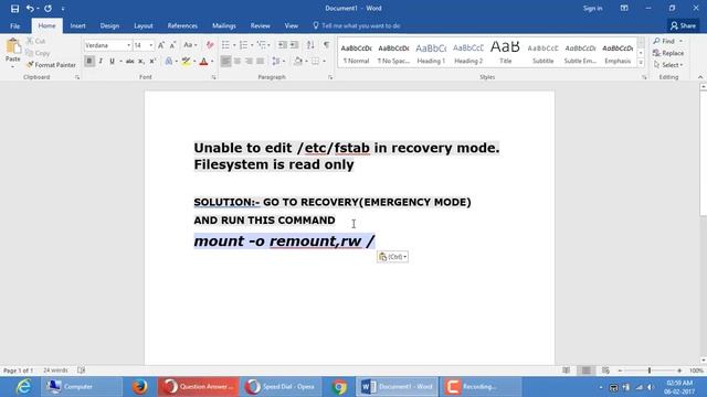 Unable To Edit /etc/fstab file Recovery mode [SOLVED] смотреть онлайн