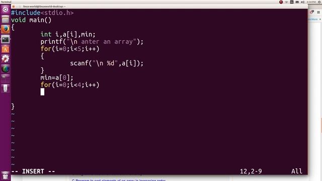 C Program to find minimum element in an array смотреть онлайн