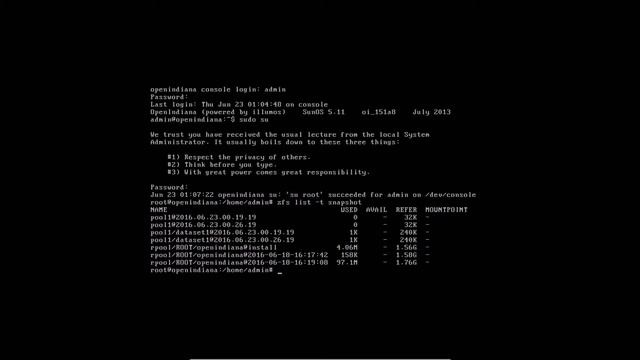 Snapshot recovery - Openindiana ZFS смотреть онлайн