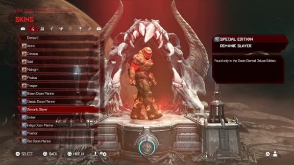 DOOM ETERNAL ALL skins unlocked