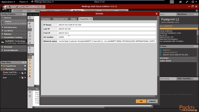 Information Gathering with Kali Linux : Use Maltego to Gather & Visualize Information|packtpub.com смотреть онлайн