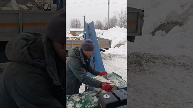 Дровокол бензиновый с транспортером, высота подъема транспортера регулируется смотреть онлайн
