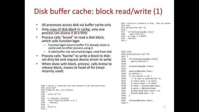 Operating Systems Lecture 31: Device driver and block I/O in xv6 смотреть онлайн