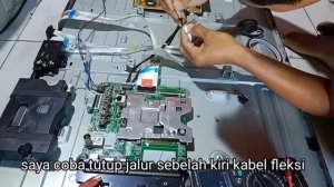 Repair LG 43UK6300PTE gambar blank hitam, BL nyala, suara ada