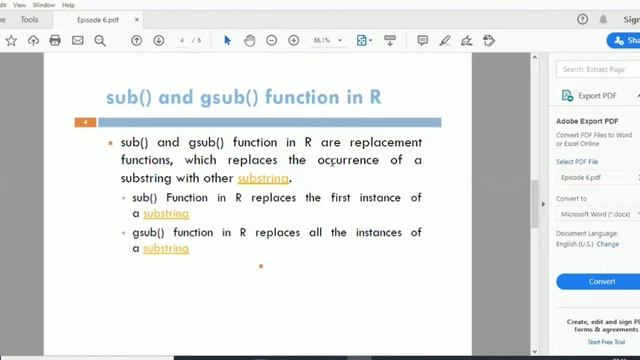 Episode 6: Application of grep(),grepl(),sub() and gsub() functions смотреть онлайн