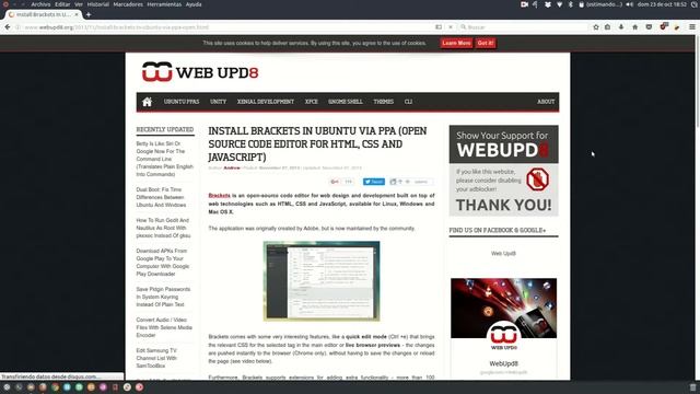 instalar brackets en GNU / linux Ubuntu смотреть онлайн