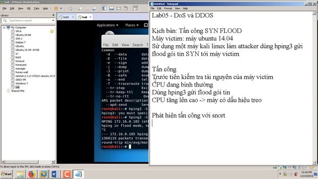 SYN Flood attack - Detect with snort смотреть онлайн