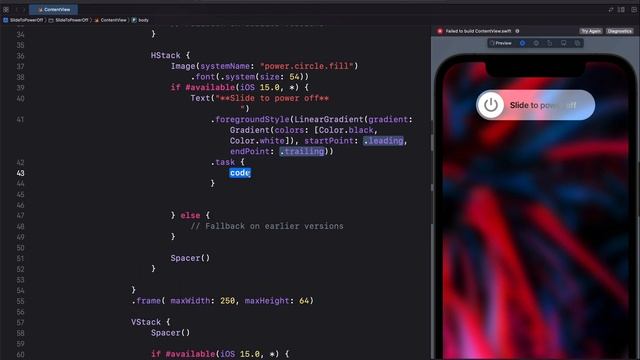 SwiftUI Animation: How to Create the iOS Shimmer Animation/effect (Slide to power off) смотреть онлайн