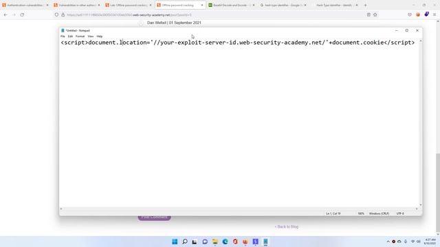 Offline password cracking | XSS , Weak pass, Account takeover | PortSwigger Web Academy смотреть онлайн