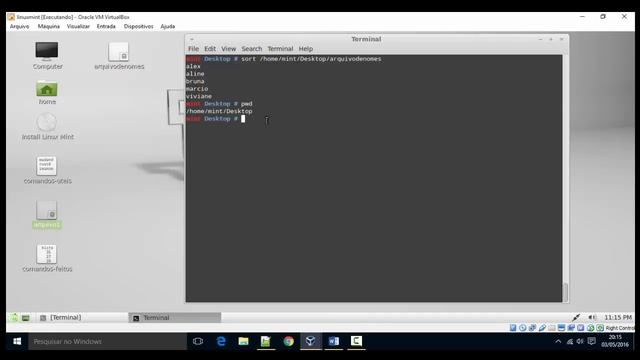 Linux - Comandos - SORT, CAT, PWD, ordem alfabética - 04 смотреть онлайн