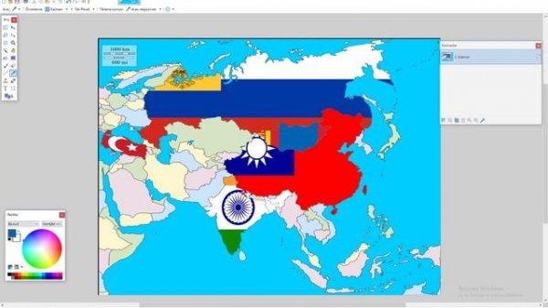 How to do Asia map with flags on Paint.Net