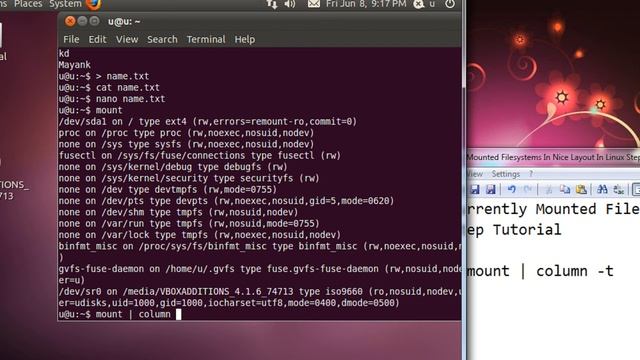 Currently Mounted Filesystems In Nice Layout In Linux Step By Step Tutorial смотреть онлайн