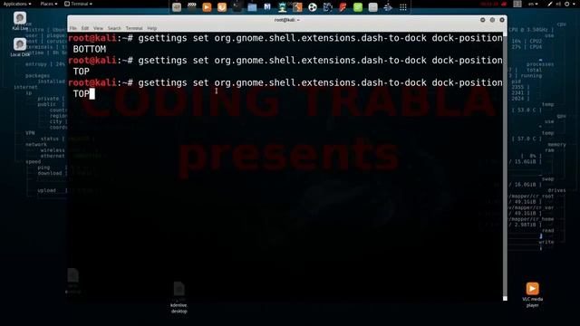 How to move Dash/Taskbar with Terminal on Kali Linux смотреть онлайн