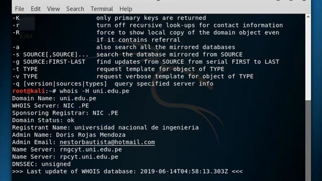 Kali Linux - Whois (Correos Administrativos) смотреть онлайн