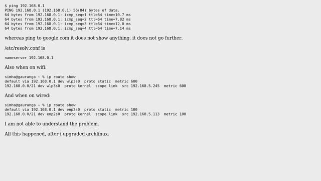 archlinux: wifi connected but no internet where as internet works with wired смотреть онлайн