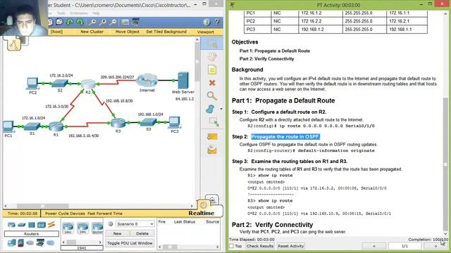 10.1.2.5 - 5.1.3.5 Packet Tracer - Propagating a Default Route in OSPFv2 смотреть онлайн