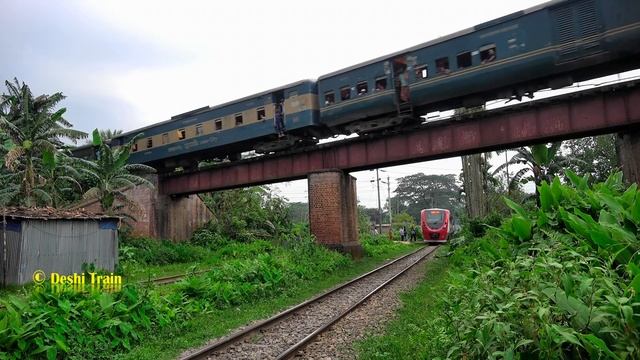 Rare Train Over Train Crossing Captured At Kewatkhali, Mymensingh- Bangladesh Railway