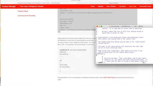 Integrate Access Manager 2.5.* with Freeadius server. смотреть онлайн