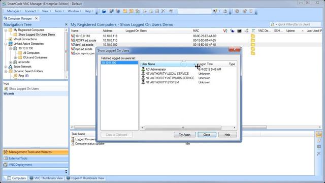 Show Users Logged On To A Remote Computer - SmartCode VNC Manager смотреть онлайн