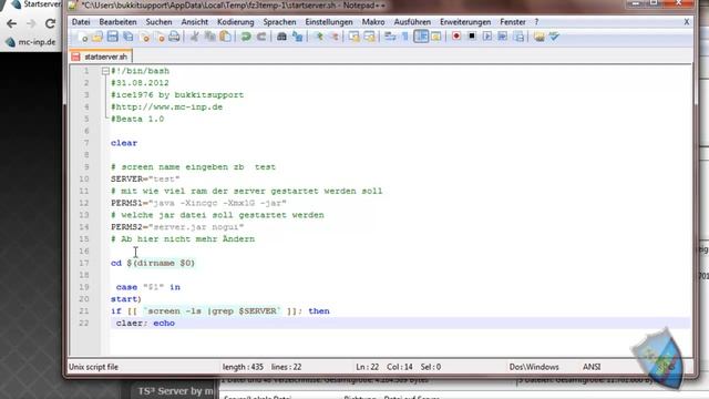 Eigene Start Shell Skripte (Linux) für bukkit Erstellen Teil 1 by Bukkitsupport [GER] [HD] смотреть онлайн