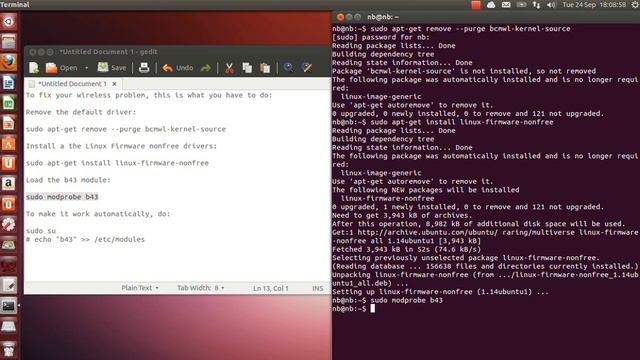 Get your Wifi working on Ubuntu 13.04 смотреть онлайн