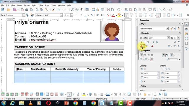 Libreoffice writer me resume kaise banaye | How to make Bio-data on Libreoffice writer in hindi 🔥 смотреть онлайн