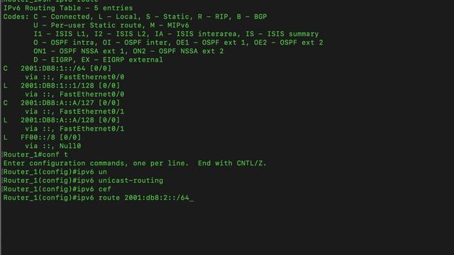 Configure Verify and Test IPv6 Static Routing with CISCO IOS смотреть онлайн