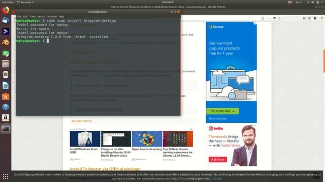 how can install Telegram on ubuntu 18 04 смотреть онлайн
