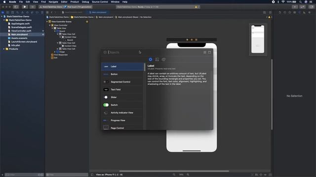 UITableView With Static Cells | iOS Development смотреть онлайн
