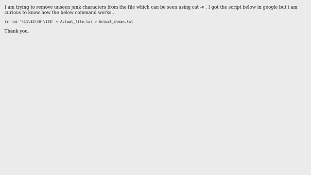 Unix & Linux: Removing unseen junk characters from the file in unix смотреть онлайн