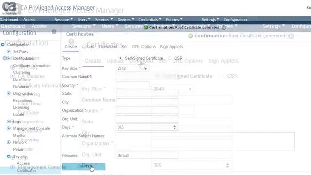 CA Privileged Access Manager: Create a Self-Signed Certificate смотреть онлайн