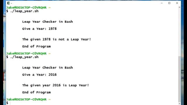 Leap Year Checker in Bash смотреть онлайн