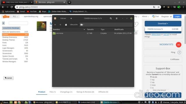 Como cambiar el cursor de nuestra PC linux mint смотреть онлайн